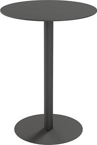 meet by Paperflow Outdoor-Tisch Cross, rund, Tellerfuß, ⌀ 800 x H 1100 mm, schwarz/mattschwarz
