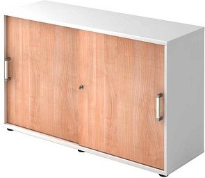 HAMMERBACHER Schiebetürenschrank 1752S, V1752S/W/N/CE nussbaum, weiß 1 Fachboden 120,0 x 40,0 x 74,8 cm