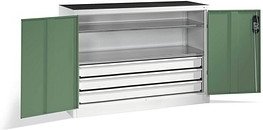 CP Metallschrank 8831-5035 S10150 lichtgrau, rededagrün 2 Fachböden 120,0 x 50,0 x 100,0 cm, aufgebaut, 1 St.