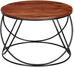 WOHNLING Couchtisch Holz braun 60,0 x 60,0 x 40,0 cm