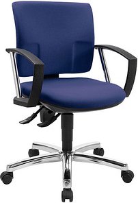 Thumbnail - Topstar Bürostuhl Pro 30 chrom, PU39AG26 Stoff blau, Gestell chrom