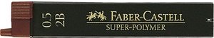 FABER-CASTELL SUPER-POLYMER Feinminen-Bleistiftminen schwarz 2B 0,5 mm, 12 St.