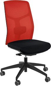 ORIGINAL STEIFENSAND Bürostuhl Eserio Netz Stoff rot, Gestell schwarz