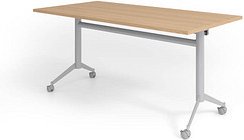 Thumbnail - HAMMERBACHER Mehrzwecktisch KF 16 eiche rechteckig, T-Fuß-Gestell silber, 160,0 x 80,0 x 75,0 cm