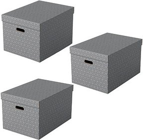3 Esselte Home Aufbewahrungsboxen 50,0 l grau 35,5 x 51,0 x 30,5 cm