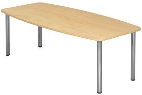 HAMMERBACHER Konferenztisch KT22C ahorn Tonnenform, Rundrohr chrom, 220,0 x 83,0/103,0 x 72,0 - 74,0 cm