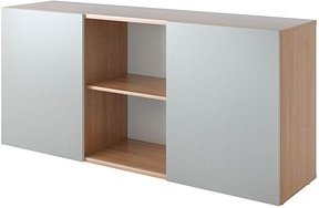 HAMMERBACHER Sideboard Haziender, V1780/N/S nussbaum, silber 160,0 x 42,0 x 74,8 cm, 1 St.