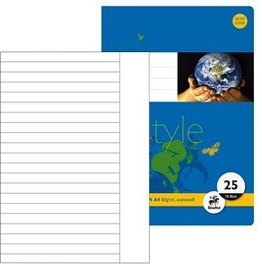 Staufen® Schulhefte Lineatur 25 liniert DIN A4 Außenrand, 16 Blatt, 10 St.