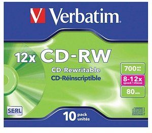 verbatim CD-RW 700 MB wiederbeschreibbar, 10 St.