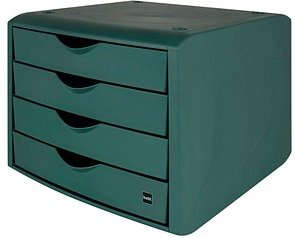 helit Schubladenbox the green chameleon grün H6429552, DIN A4 mit 4 Schubladen