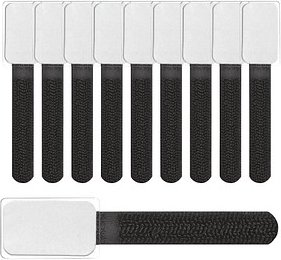 Thumbnail - LABEL THE CABLE Klettkabelbinder MINI TAGS schwarz, 10 St.