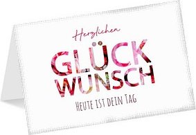 LUMA Geburtstagskarte Herzlichen GLÜCKWUNSCH LU2464 DIN B6, 1 St.