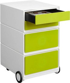 PAPERFLOW easyBox Rollcontainer weiß, grün 4 Auszüge 39,0 x 43,6 x 64,2 cm