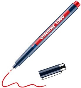 Thumbnail - edding 1800 Fineliner rot 0,7 mm, 1 St.