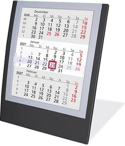 Tischkalender Einsteckkalender 2026/2027 schwarz/grau, 1 St.