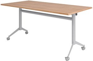 HAMMERBACHER Mehrzwecktisch KF 16 nussbaum rechteckig, T-Fuß-Gestell silber, 160,0 x 80,0 x 75,0 cm