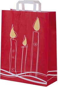 VP Geschenktüten Kerze rot/weiß 32,0 x 42,0 cm, 250 St.