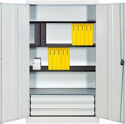 mauser Metallschrank entero BFZ5 - 12 7035/7035 lichtgrau 120,0 x 50,0 x 195,0 cm, aufgebaut