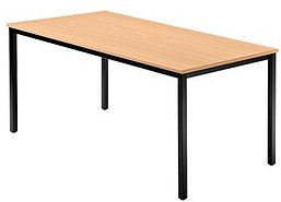 HAMMERBACHER Konferenztisch VDQ16 buche rechteckig, Vierkantrohr schwarz, 160,0 x 80,0 x 72,0 cm
