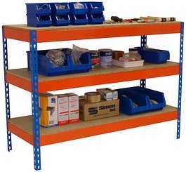 Simonrack Werkbank SIMONWORK BASIC 3 orange, blau 150,0 x 75,0 x 90,0 cm