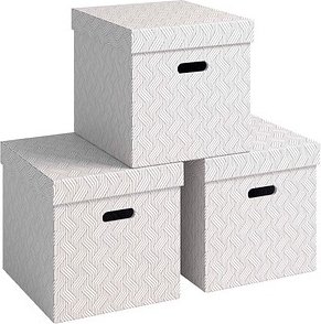 Thumbnail - VON LEITZ CUBE Aufbewahrungsboxen 29,0 l weiß 32,0 x 36,5 x 31,5 cm, 3 St.