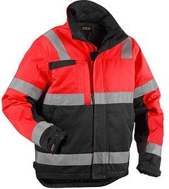 BLAKLÄDER® Herren Warnjacke Winter 4862 rot, schwarz Größe M