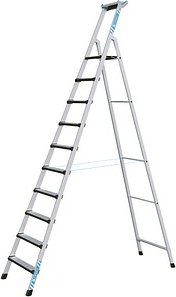 Thumbnail - ZARGES Stehleiter einseitig Comfortstep S silber 10 Stufen, H: 340,0 cm