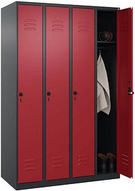 CP Spind Classic Plus rubinrot, schwarzgrau 080000-40 S10058, 4 Schließfächer 120,0 x 50,0 x 185,0 cm