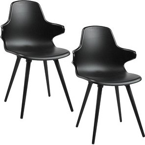 2 Topstar Schalenstühle T2020 mit Armlehnen FZ11SS-2 schwarz Kunststoff