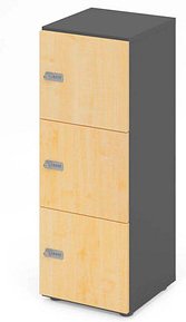 HAMMERBACHER Schließfachschrank grafit, ahorn V234L3/G/3/ZS, 3 Schließfächer 40,0 x 42,0 x 110,0 cm