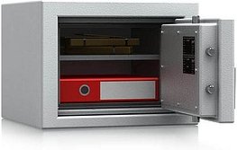 ISS Tresor Düsseldorf Mettmann I Sicherheitsstufe S2 nach EN14450 mit Feuerschutz lichtgrau 49,5 x 47,2 x 37,5 cm