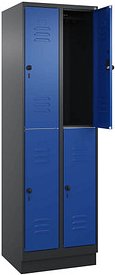 CP Spind Classic PLUS enzianblau, schwarzgrau 080320-20 S10137, 4 Schließfächer 60,0 x 50,0 x 195,0 cm