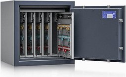 ISS safe4key Schlüsseltresor grau mit 280 Haken Doppelbartschloss