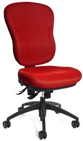 Thumbnail - Topstar Bürostuhl Wellpoint 30 SY, 8060 BC1 Stoff rot, Gestell schwarz