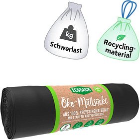 Öko-Schwerlastsäcke 240,0 l schwarz 60 µm, 6 St.