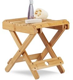 Thumbnail - relaxdays Klapphocker natur 2x 2 Sprossen, H: 31,5 cm