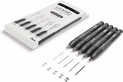 COPIC® Multiliner Fineliner schwarz 0,05 + 0,1 + 0,3 + 0,5 + 0,8 mm, 5 St.
