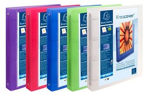 Exacompta Kreacover Präsentationsringbücher 4-Ringe farbsortiert 4,0 cm DIN A4, 15 St.