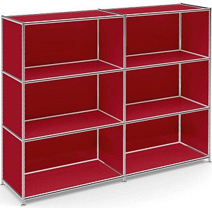 viasit Aktenregal System4 rubinrot 152,9 x 40,4 x 118,2 cm, 1 St.