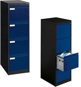 CP C 2000 Acurado Hängeregistraturschrank anthrazit, enzianblau 4 Schubladen 43,3 x 59,0 x 135,7 cm