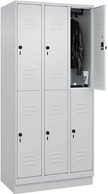 CP Spind Classic PLUS lichtgrau 080320-30 S10009, 6 Schließfächer 90,0 x 50,0 x 195,0 cm