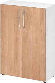 HAMMERBACHER Aktenschrank 4550, V4550/W/N/BM weiß, nussbaum 2 Fachböden 80,0 x 34,6 x 114,4 cm