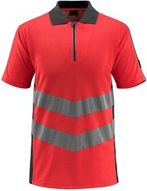 Thumbnail - MASCOT® unisex Warnschutz Shirt Murton rot, dunkelanthrazit Größe S, 1 St.