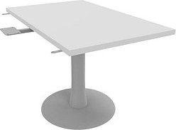 Quadrifoglio Verbindungsplatte Idea+ weiß, silber rechteckig 70,0 x 110,0 x 74,0 cm