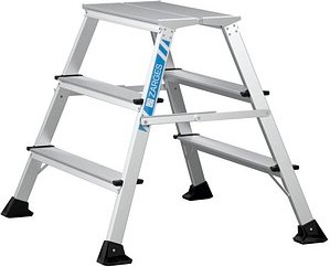 ZARGES Klapptritt XLstep P breit silber 2x 3 Stufen, H: 74,0 cm