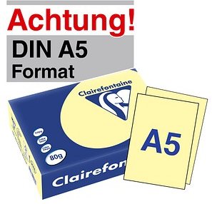 Clairefontaine Kopierpapier Trophée gelb DIN A5 80 g/qm 500 Blatt