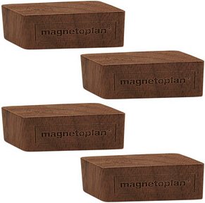 magnetoplan Magnete braun, Holz 6,0 x 2,0 x 1,3 cm, 4 St.