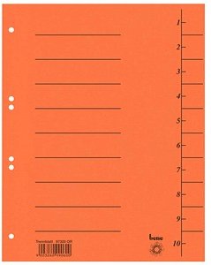 Thumbnail - bene Trennblätter DIN A4 1-10 orange, 250 g/qm, 100 St.