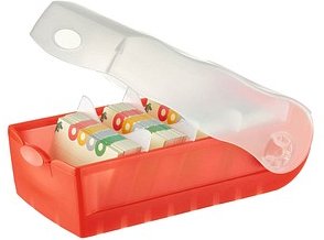 HAN Croco Karteikasten DIN A8 für 500 Karteikarten rot mit Deckel