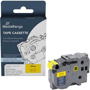 MediaRange Schriftband MRBTZ651 ersetzt brother TZ-651/TZe-651 , 24 mm, schwarz auf gelb, 1 St.